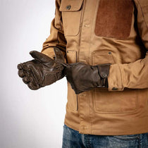 Gants moto hiver homme Age of Glory Carpenter marron.