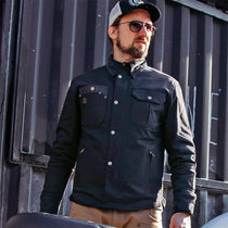 Sur-chemise moto noire Age Of Glory Runaway Riding Shirt homologuée CE UKCA AA.