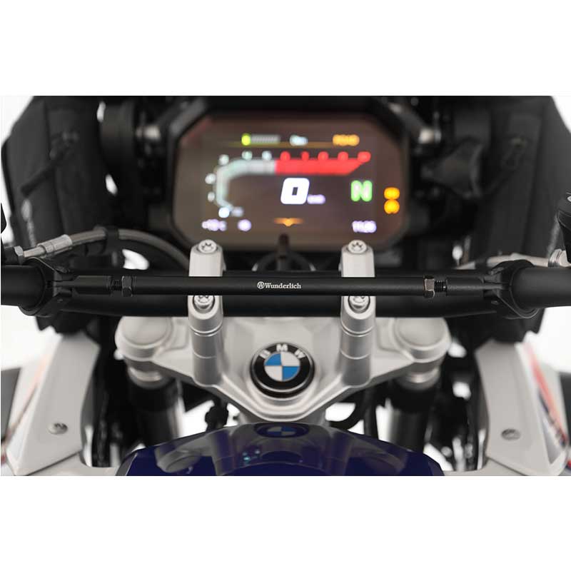 Barre centrale de guidon moto Wunderlich 250mm noire. Blackpines.fr