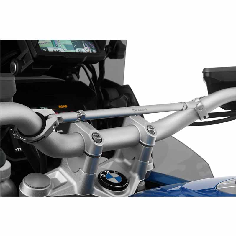 Barre centrale de guidon moto Wunderlich 250mm argent. Blackpines.fr