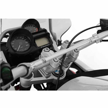 Barre centrale de guidon moto Wunderlich 300mm argent. Blackpines.fr