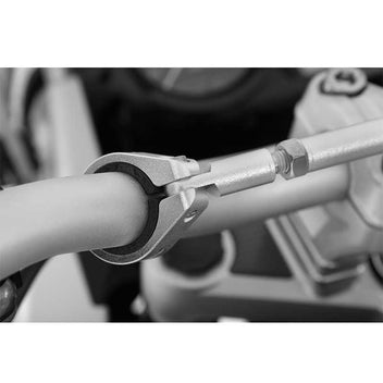 Barre centrale de guidon moto Wunderlich 300mm argent. Blackpines.fr
