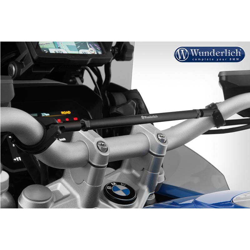 Barre centrale de guidon moto Wunderlich 300mm noire. Blackpines.fr