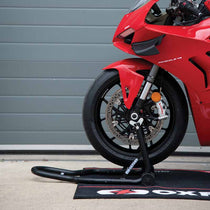 Bequille atelier moto roue avant Oxford OX287. Blackpines.fr