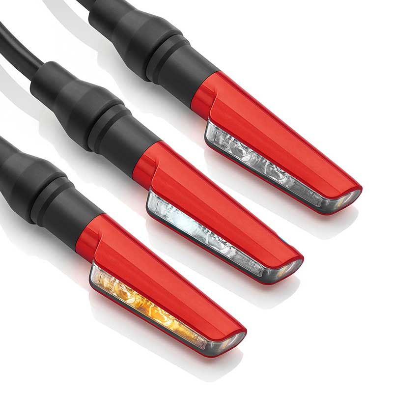 Clignotant moto Rizoma CORSA L FR111R Vulcan Red. Blackpines.fr