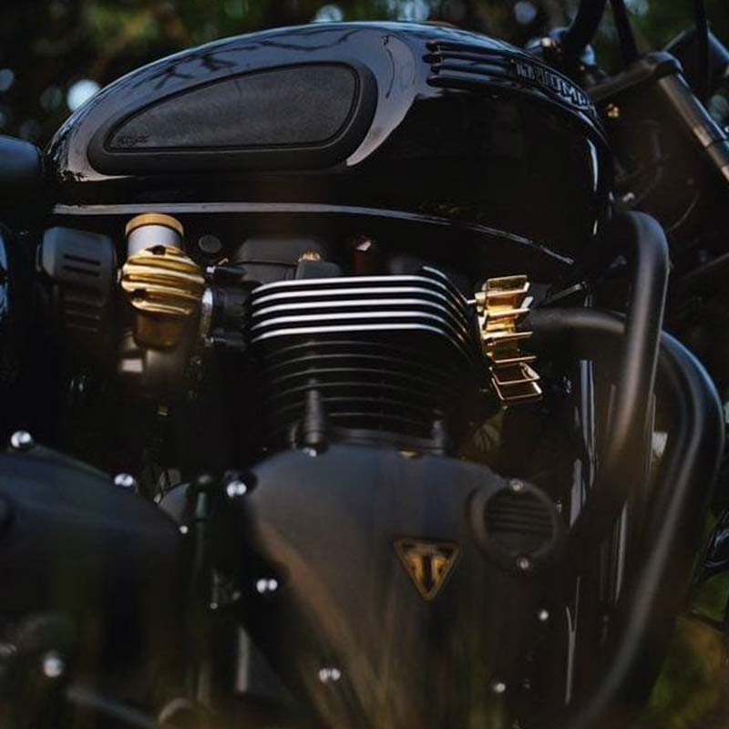 Colliers echappement Triumph Motone Custom en edition limitee. Blackpines.fr