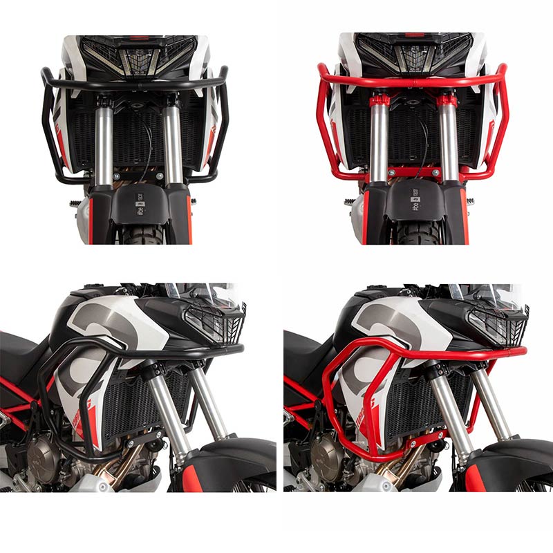 Crash bar noir ou rouge Hepco & Becker pour réservoir Aprilia Tuareg 660.