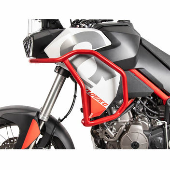 Crash bar rouge Hepco & Becker pour réservoir Aprilia Tuareg 660.
