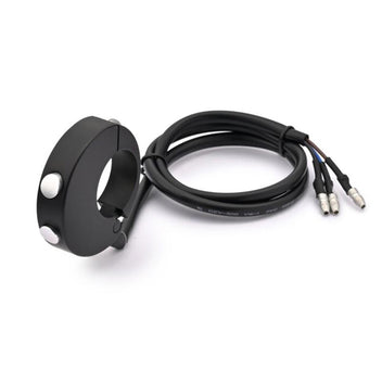 Commodo noir 2 boutons Daytona pour compteurs Velona. Blackpines.fr