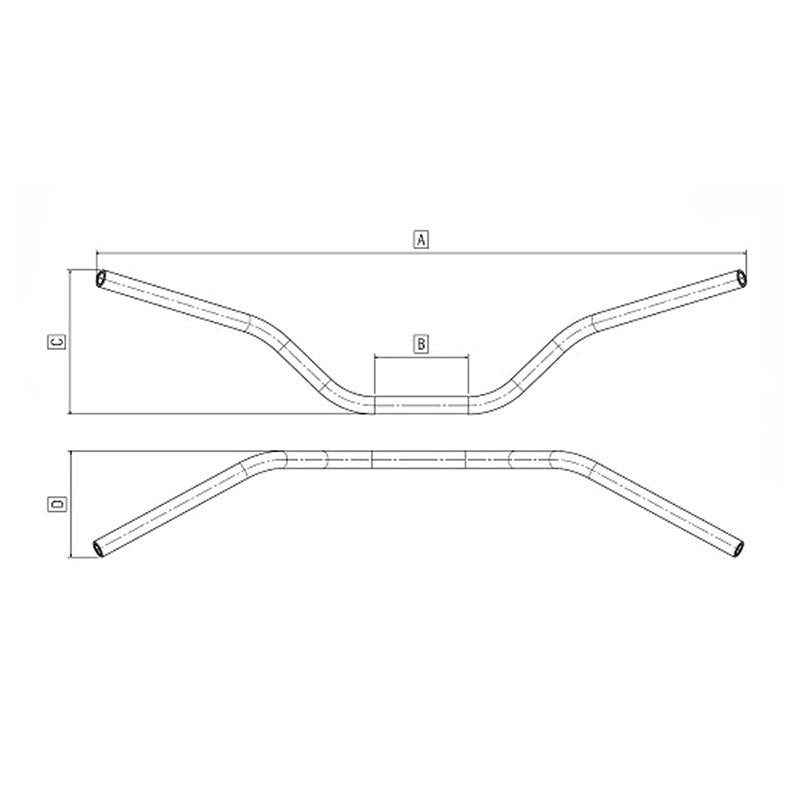Dimensions guidon enduro vintage acier 22mm Tommaselli. Blackpines.fr