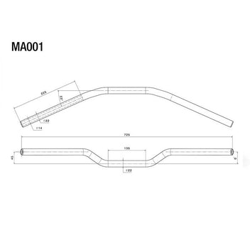 Guidon moto diametre 22 mm MA001 Rizoma. Blackpines.fr