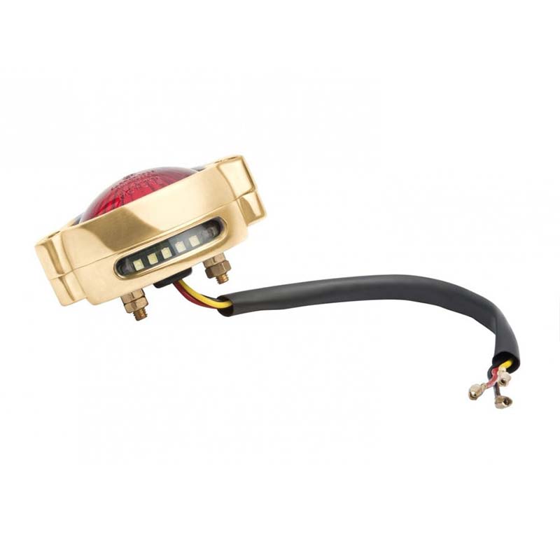 Feu arriere homologue laiton Eldorado Motone. Blackpines.fr