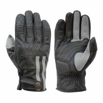 Gants moto en cuir homologues Miles noir et gris Age of Glory. Blackpines.fr