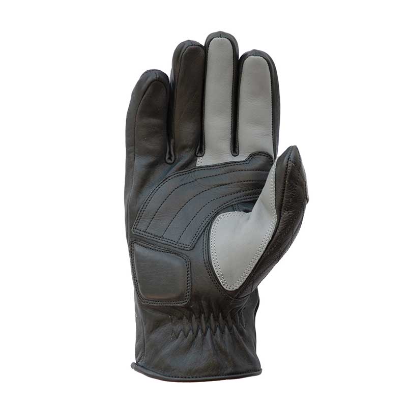 Gants moto en cuir homologues Miles noir et gris Age of Glory. Blackpines.fr