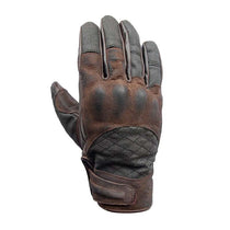 Gant moto cuir et denim homologués Age of Glory Shifter marron.