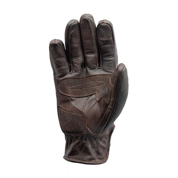 Gant moto cuir et denim homologués Age of Glory Shifter marron.