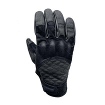Gants moto cuir et denim homologués Age of Glory Shifter noir.