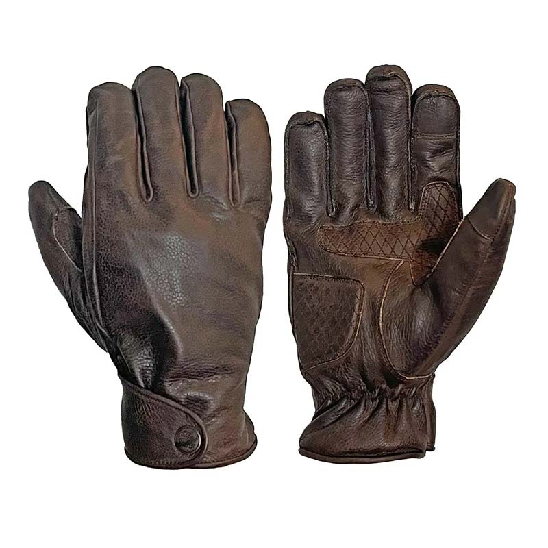 Gants moto hiver homme Age of Glory Carpenter marron.