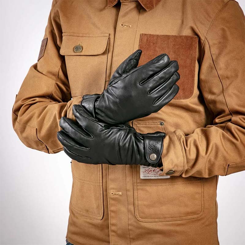 Gants moto hiver homme Age of Glory Carpenter noir.