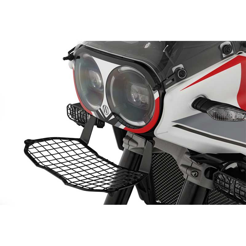 Grille de protection phare moto Wunderlich pour Ducati DesertX. Blackpines.fr