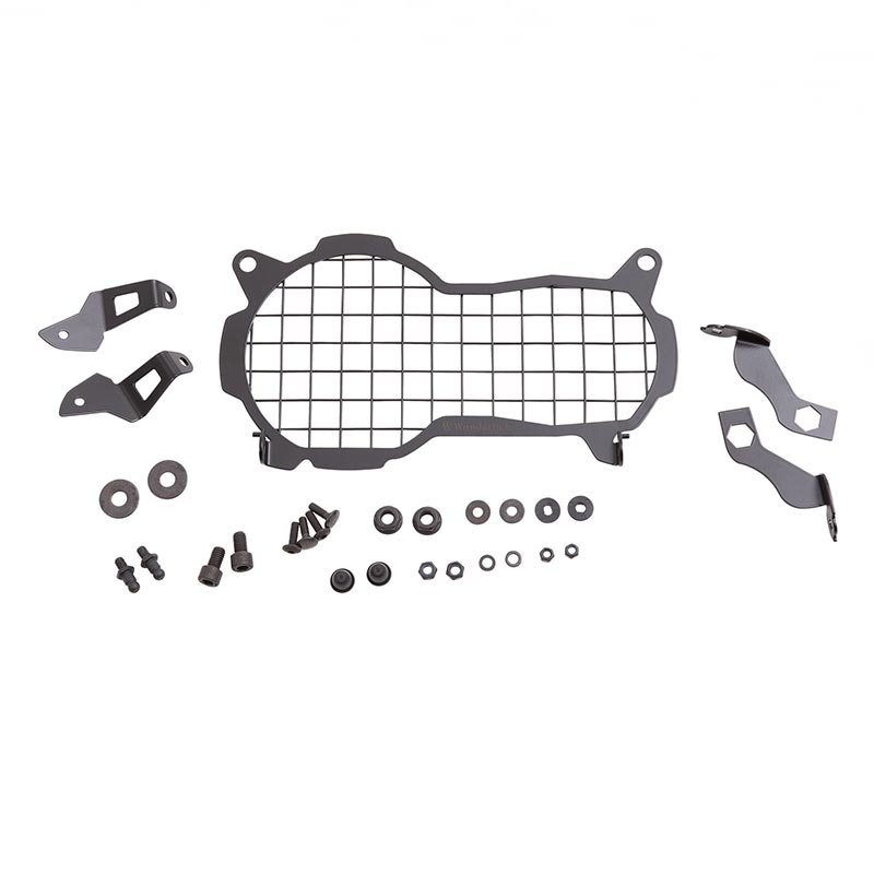 Grille de protection rabattable pour phare moto BMW r1250gs et r1200gs. Blackpines.fr