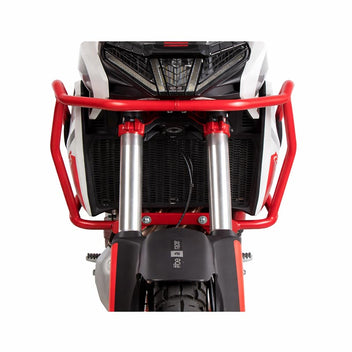 Crash bar rouge Hepco & Becker pour réservoir Aprilia Tuareg 660.