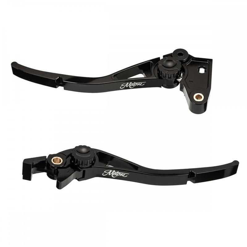 Leviers frein et embrayage moto Motone Customs Pike pour Triumph. Blackpines.fr