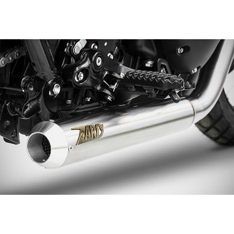 Ligne echappement bas Zard pour Triumph Street Scrambler et Scrambler 900. Blackpines.fr