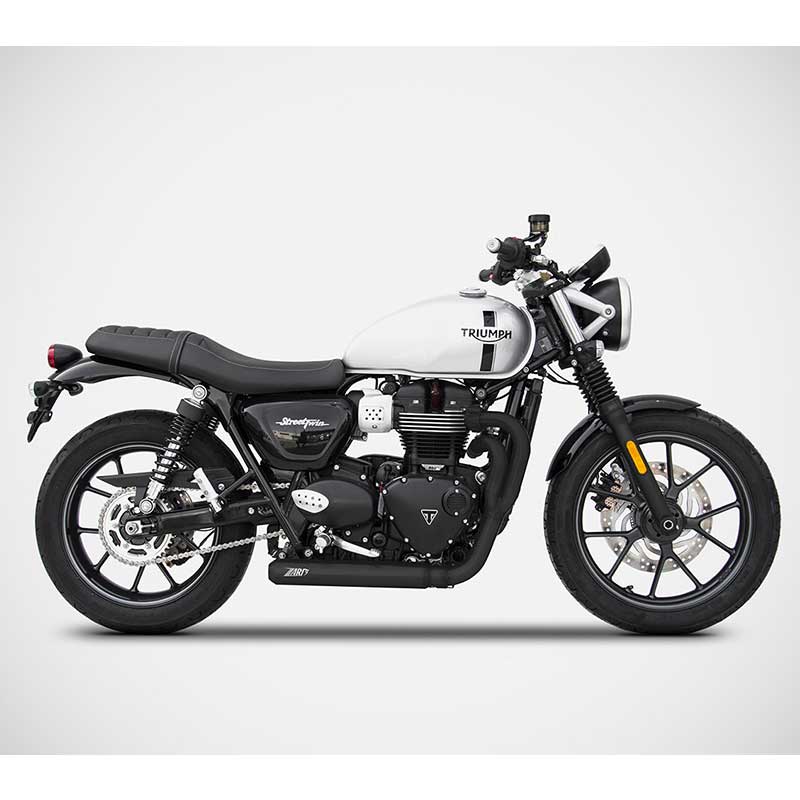 Ligne d'échappement Cross Zard pour Triumph Speed et Street Twin. Blackpines.fr