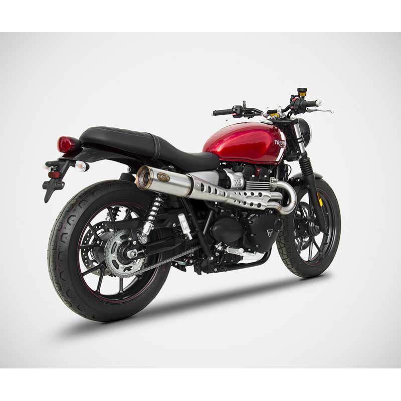Ligne echappement Zard haute pour Triumph Speed et Street. Blackpines.fr