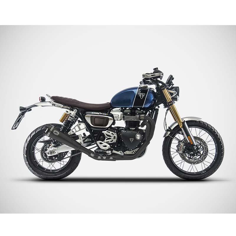Ligne d'échappement basse Triumph Scrambler 1200 Zard. Blackpines.fr