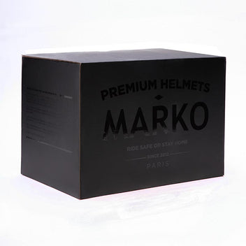 Packaging casque moto integral Marko Dark Side. Blackpines.fr