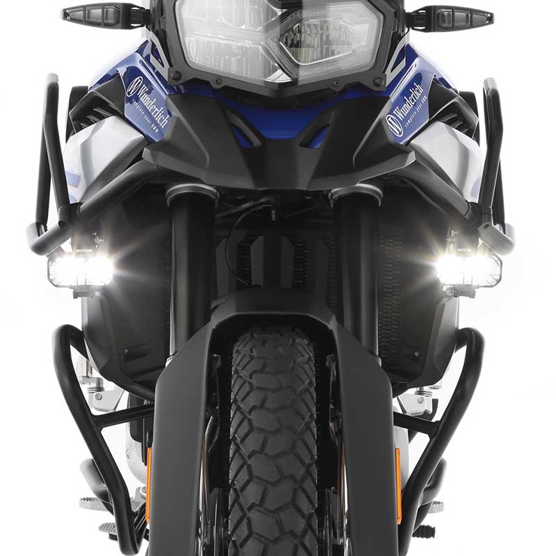 Feux additionnels moto LED Microflooter 3.0 pour montage sur crash bar Wunderlich. Blackpines.fr