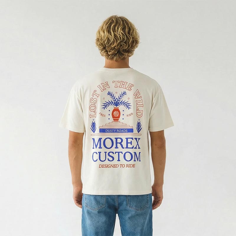 Tee shirt homme Morex custom blanc cassé Eden.