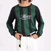 T-Shirt manches longues rayé vert et noir Morex Custom Ramos.