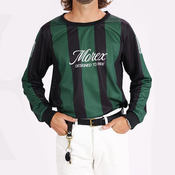 T-Shirt manches longues rayé vert et noir Morex Custom Ramos.