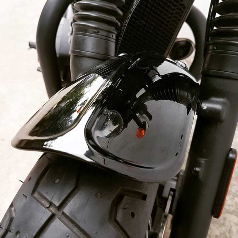 Garde boue avant moto Motone Custom Duckbill MTE117. Blackpines.fr