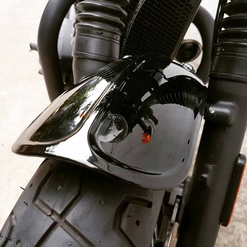Garde-boue avant moto Motone Customs Duckbill MTE118. Blackpines.fr