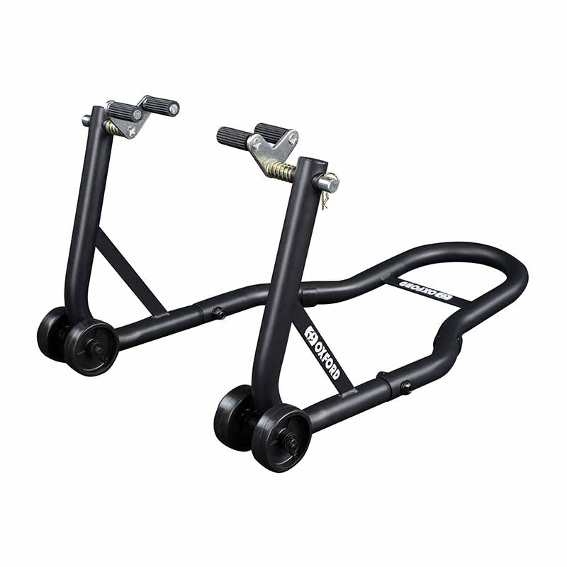 Bequille atelier moto roue avant Oxford OX287. Blackpines.fr
