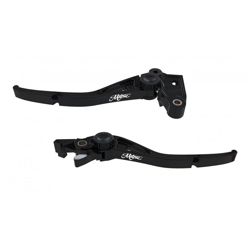 Leviers frein et embrayage PIKE Motone Customs pour Triumph. Blackpines.fr