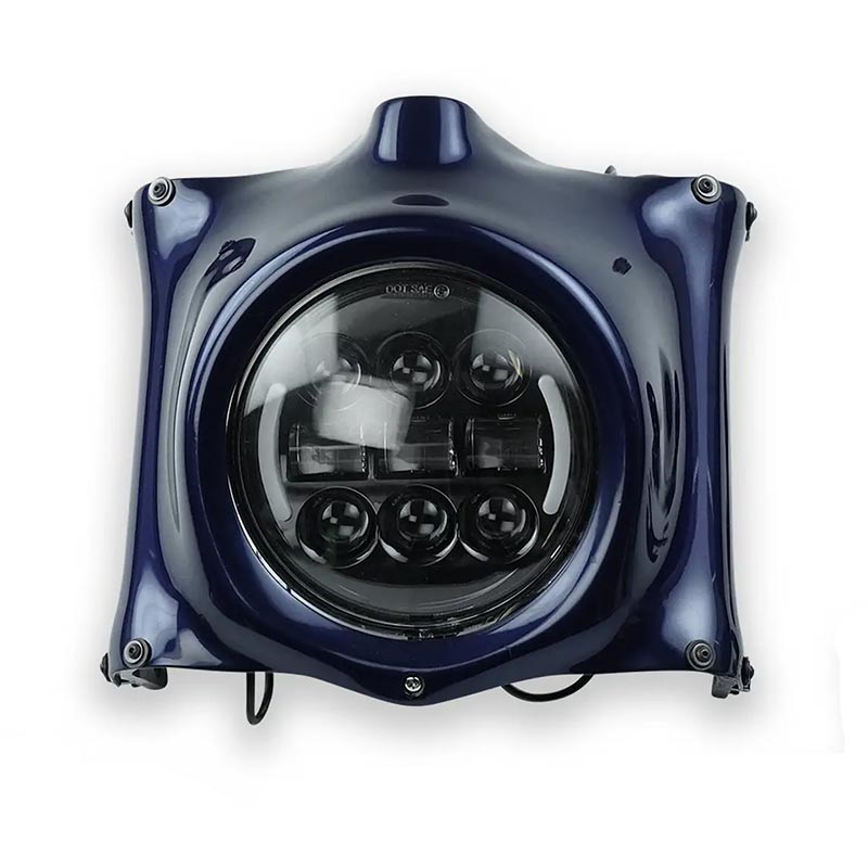 Plaque phare bleue foncée pour Royal Enfield 650 Bonvent. Blackpines.fr