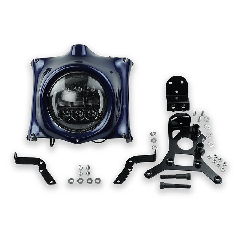 Plaque de phare avec supports relocalisation compteur pour Royal Enfield 650 Bonvent. Blackpines.fr