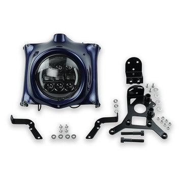 Plaque de phare avec supports relocalisation compteur pour Royal Enfield 650 Bonvent. Blackpines.fr