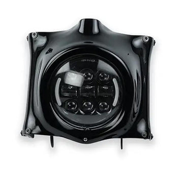 Plaque phare noir brillant pour Royal Enfield 650 Bonvent. Blackpines.fr
