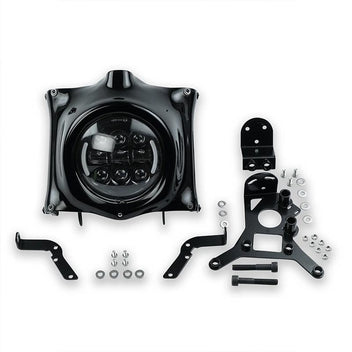 Plaque de phare avec supports relocalisation compteur pour Royal Enfield 650 Bonvent. Blackpines.fr