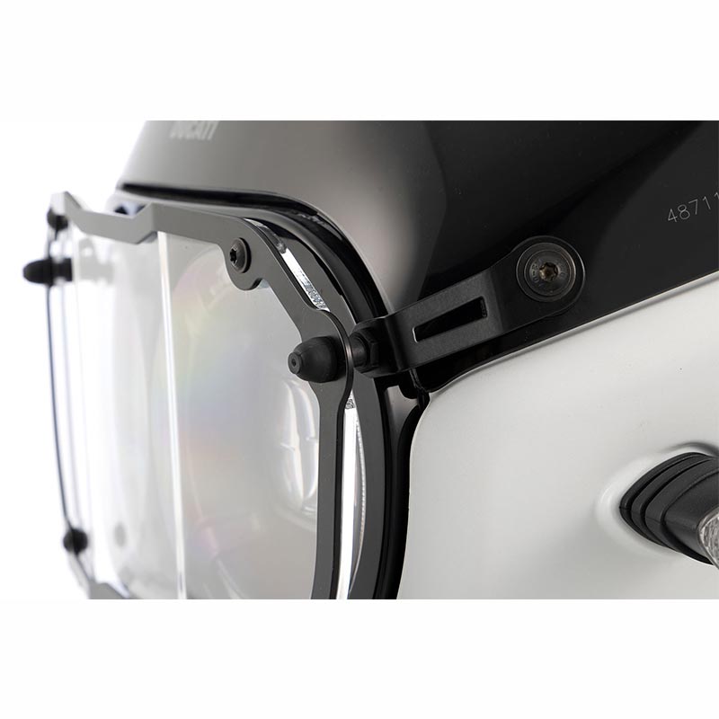 Protection de phare amovible Clear Wunderlich pour Ducati DesertX. Blackpines.fr