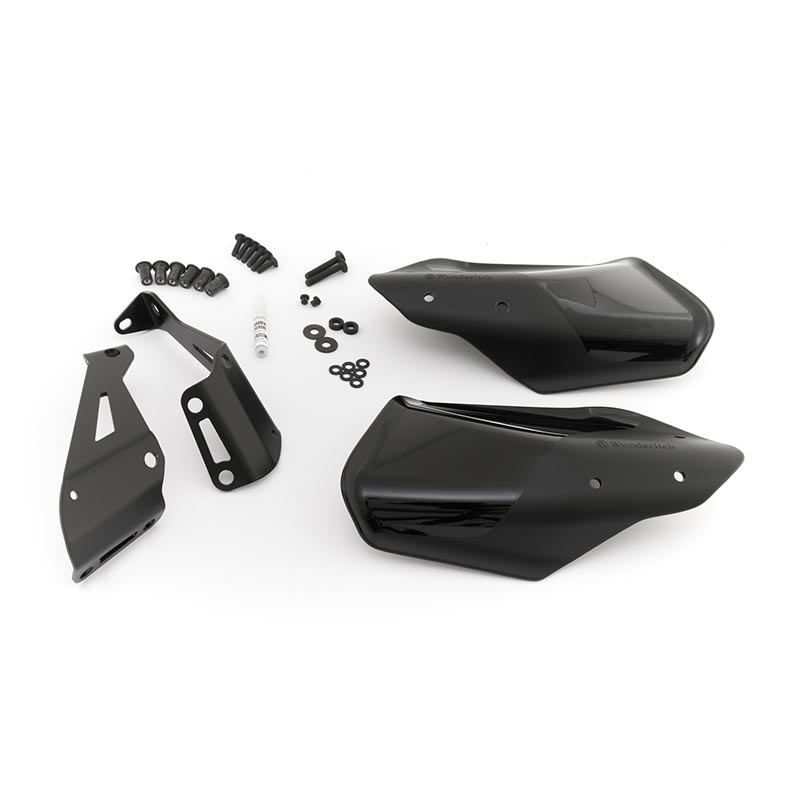 Protege-mains moto noirs Wunderlich pour Harley-Davidson Pan America 1250. Blackpines.fr