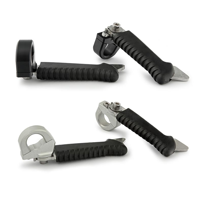 Repose-pieds argents ou noirs Wunderlich pour pare-cylindre. Blackpines.fr