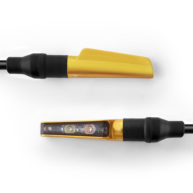 Clignotant moto Rizoma Corsa S FR115G Fire Gold. Blackpines.fr