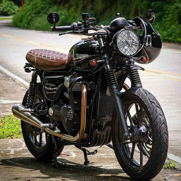 Sabot moteur Defender noir Motone Customs pour Triumph. Blackpines.fr
